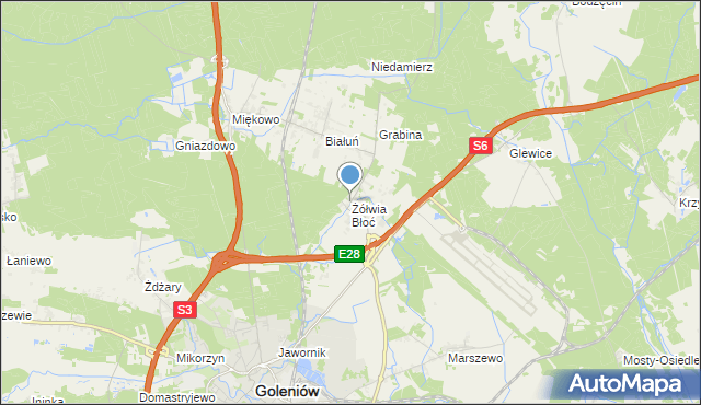 mapa Żółwia Błoć, Żółwia Błoć na mapie Targeo